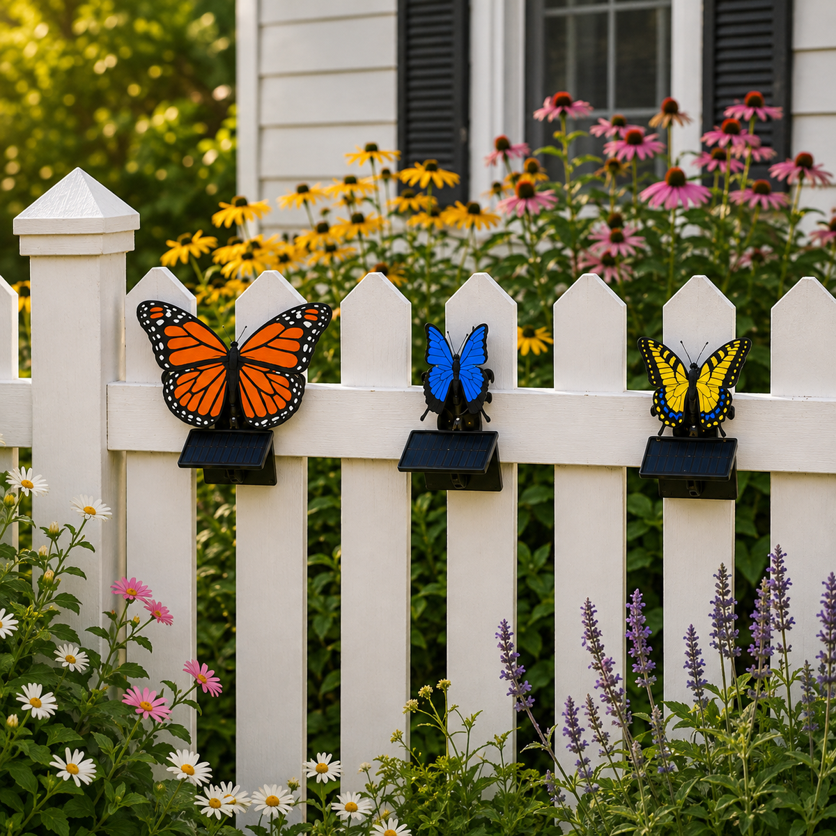 Outdoor Solar Fence Mount Butterfly – Moving Garden Decor