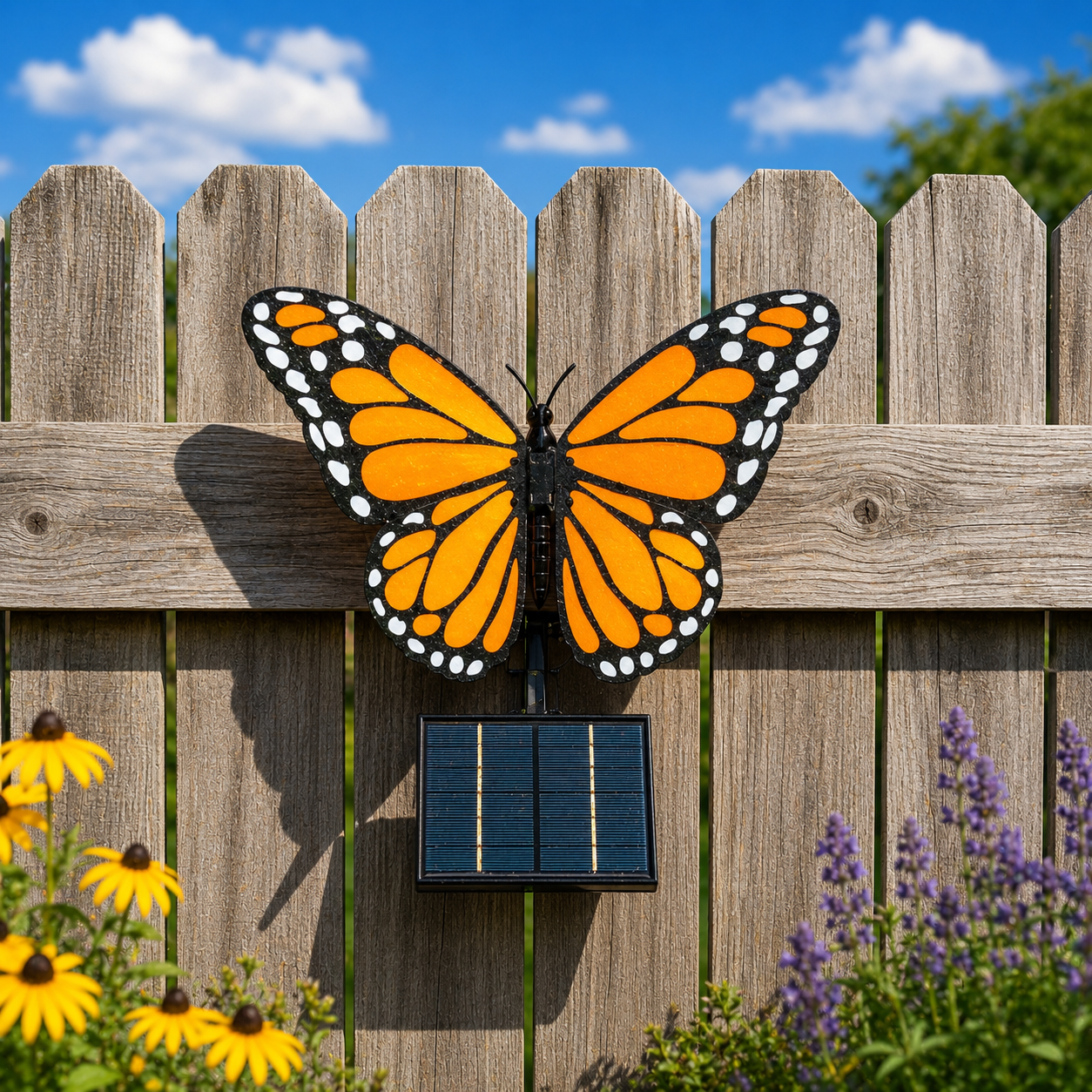 Fence Mount Solar Butterfly -  Monarch