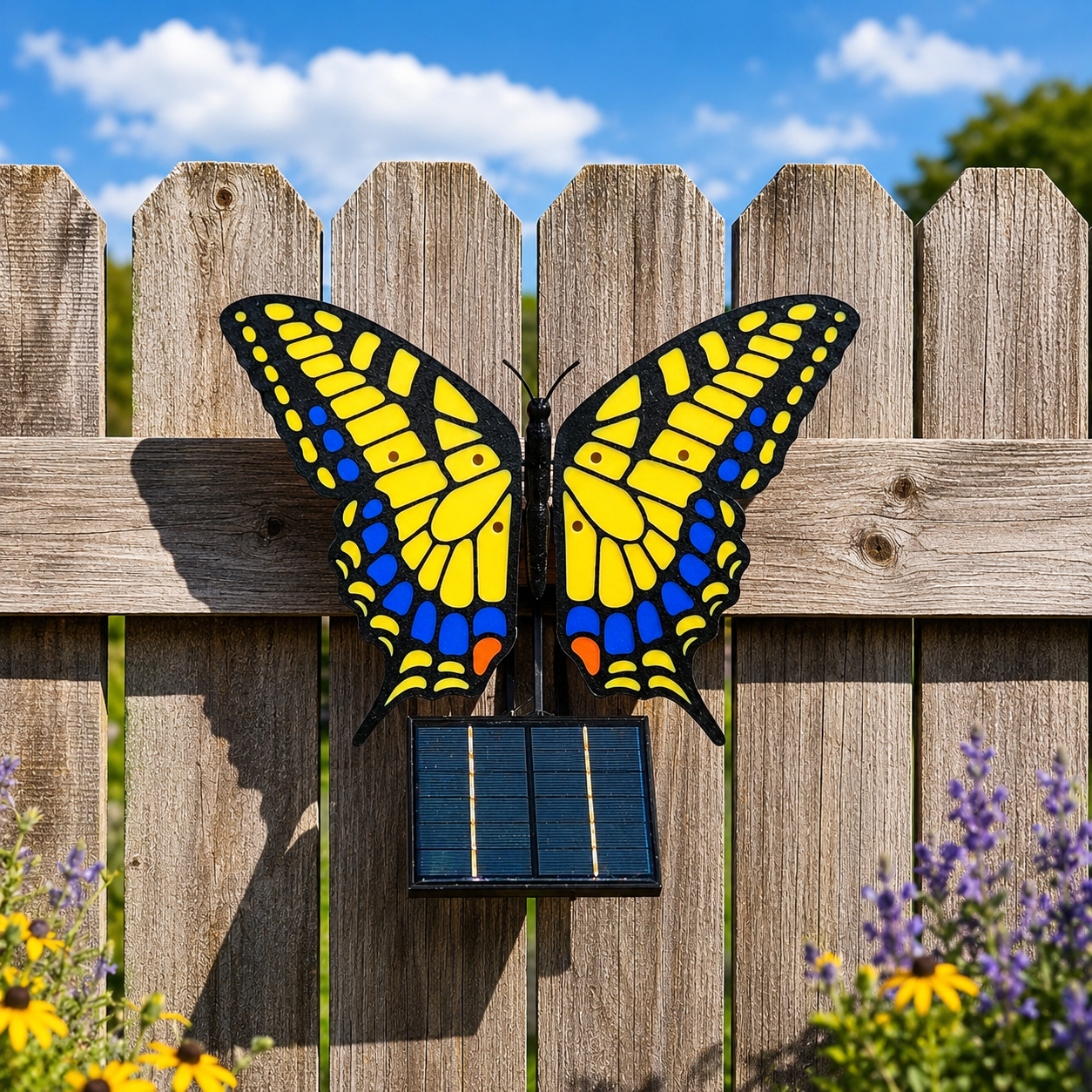 Fence Mount Solar Butterfly - Tiger Swallowtail